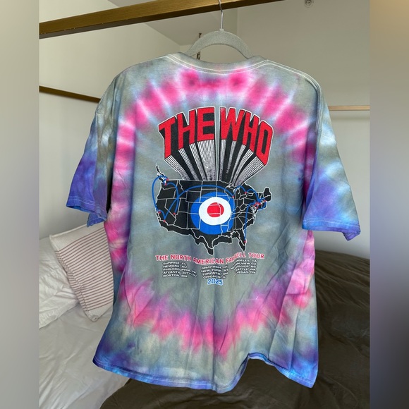 The Who 2025 Farewell Tour Tie-Dye Graphic Concert T-Shirt 2XL Rock n Roll - Picture 2 of 3